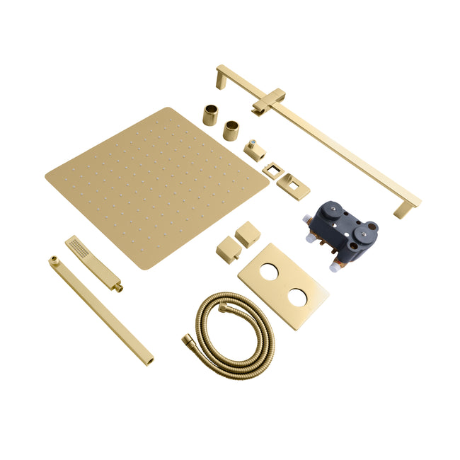 CBY-SHS-T2-CB - Autograph Edition Crystal Bay Thermostatic Shower System in Champagne Bronze
