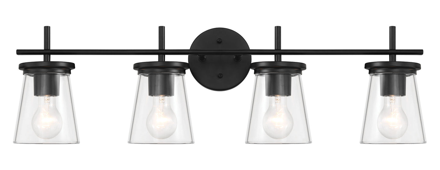60404-FB - Connell 4 Light 30" Wide Vanity Light - Flat Black
