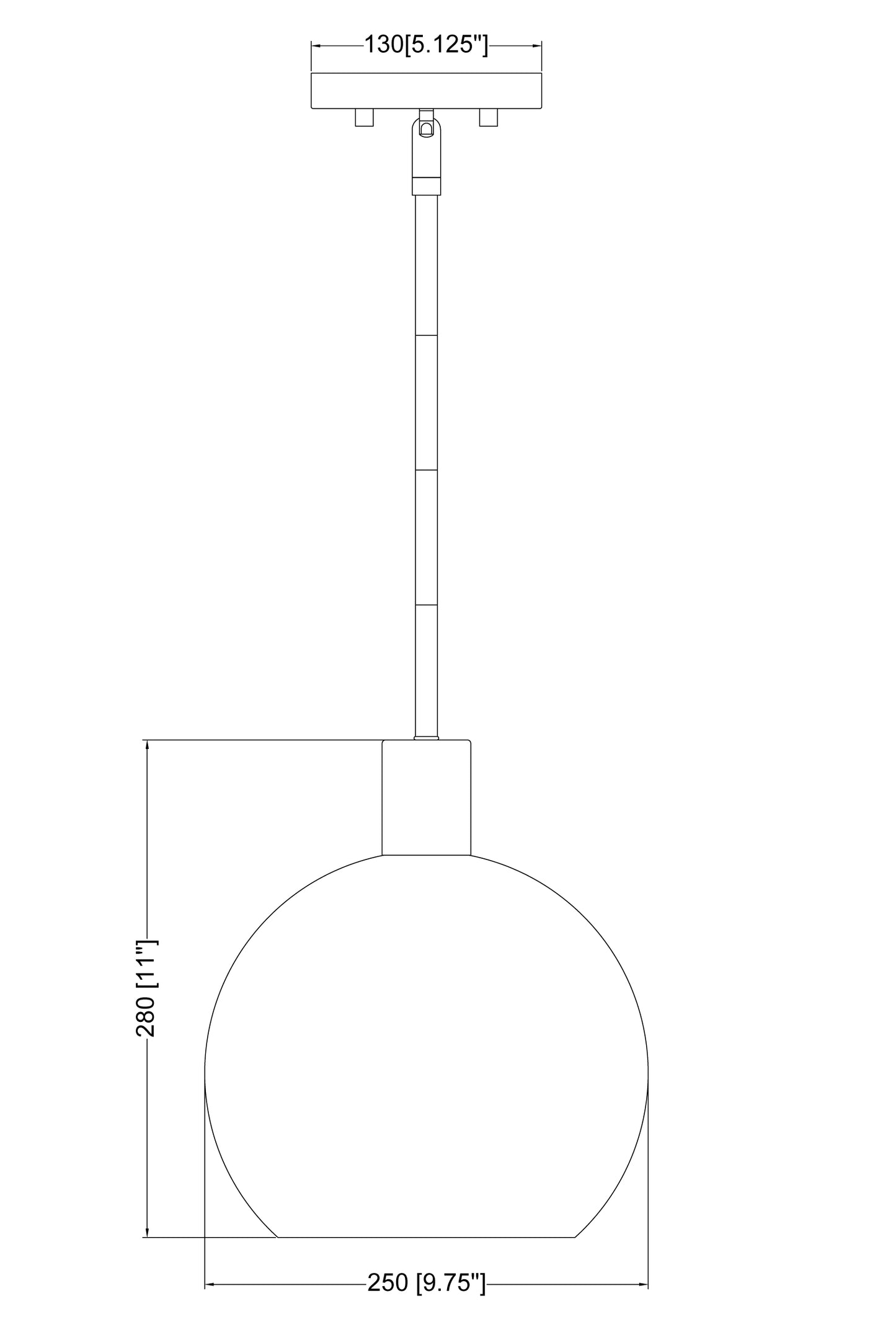 7501P10-MB - Margo 1 Light 10" Pendant - Matte Black