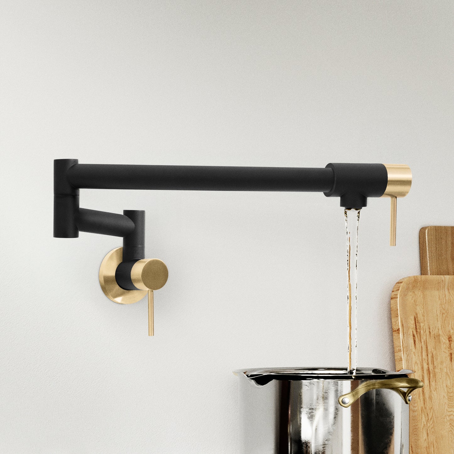 GEM-FPF-ZMBCB - Autograph Edition Gemini Pot Filler in Matte Black and Champagne Bronze