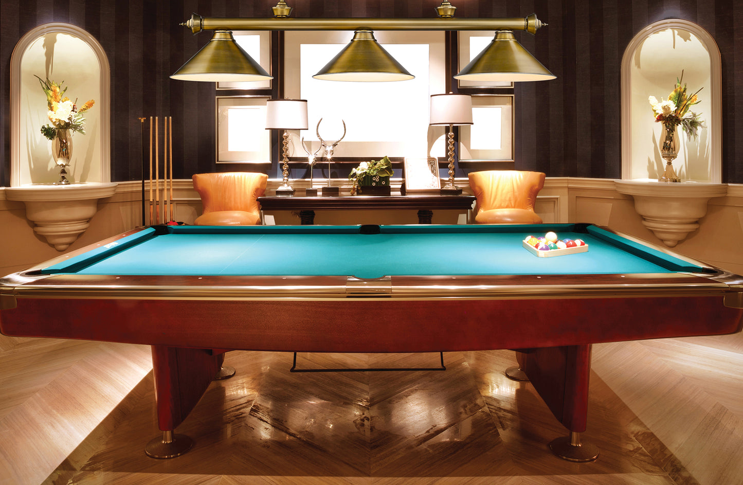 2306-3RB-RB15 - Cordon 3 Light 57" Billiard - Rubbed Brass