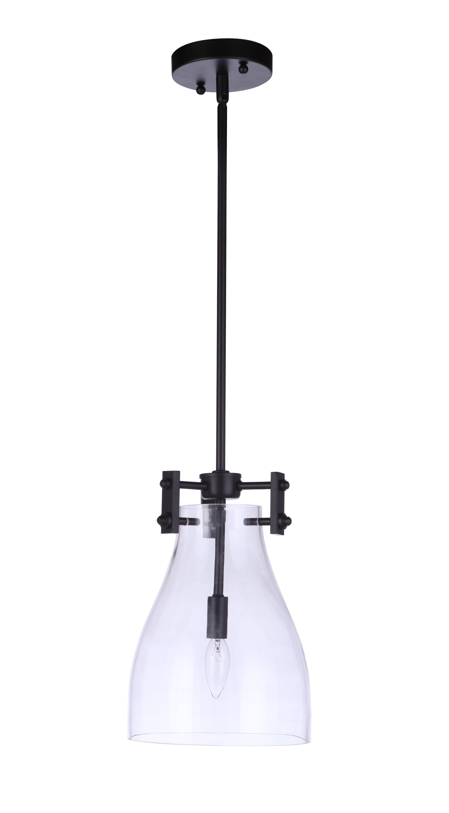 55891-FB - Chardonnay 1 Light 8.88" Wide Mini Pendant - Flat Black