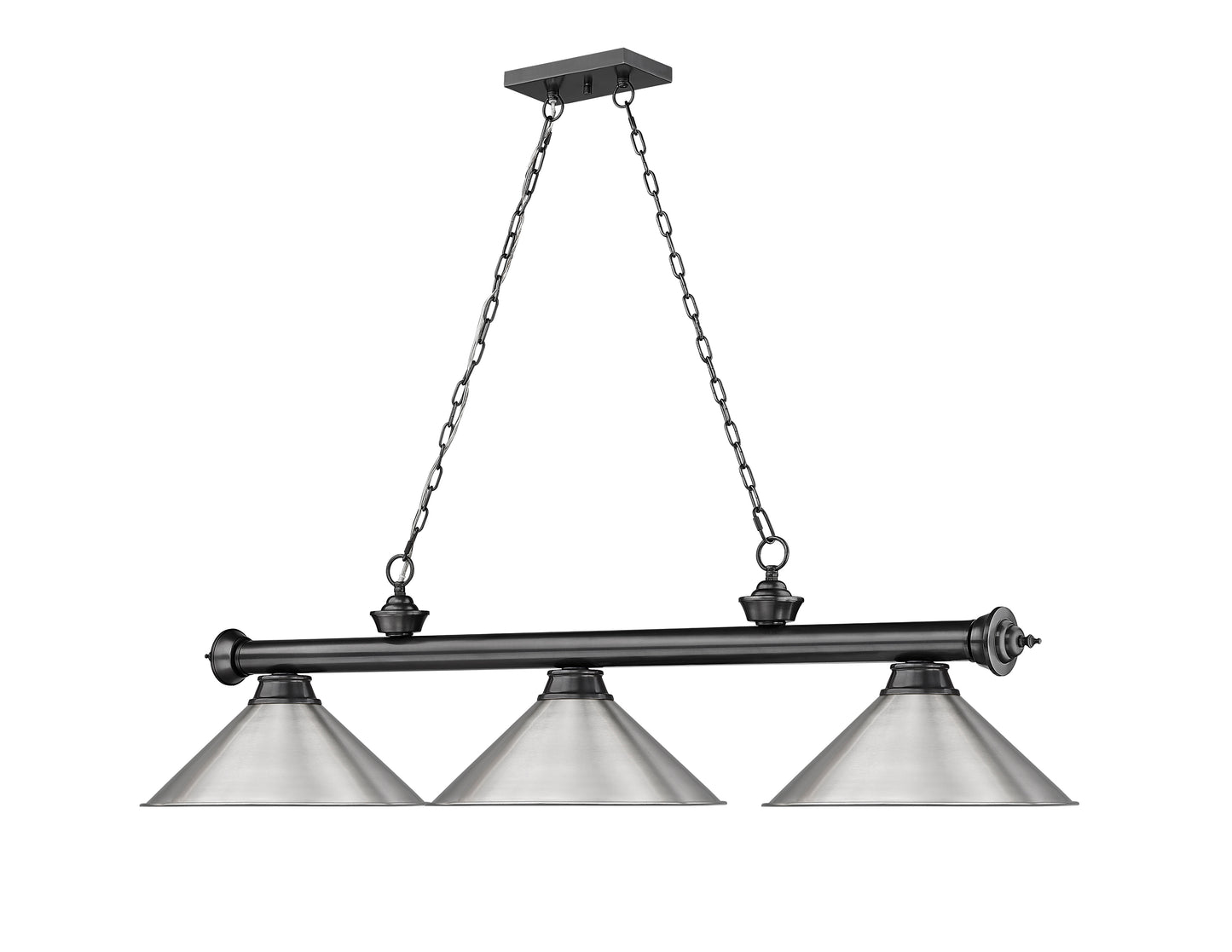 2306-3BP-BN15 - Cordon 3 Light 57" Billiard - Bronze Plate