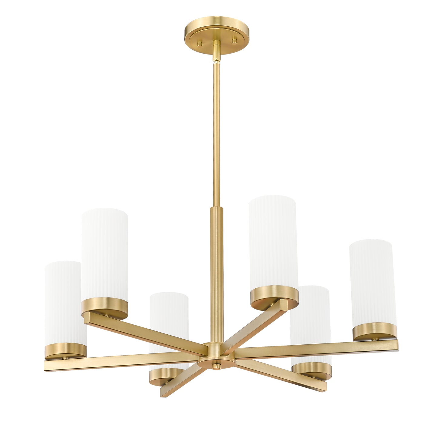 3044-6MGLD - Danica 6 Light 26" Chandelier - Modern Gold
