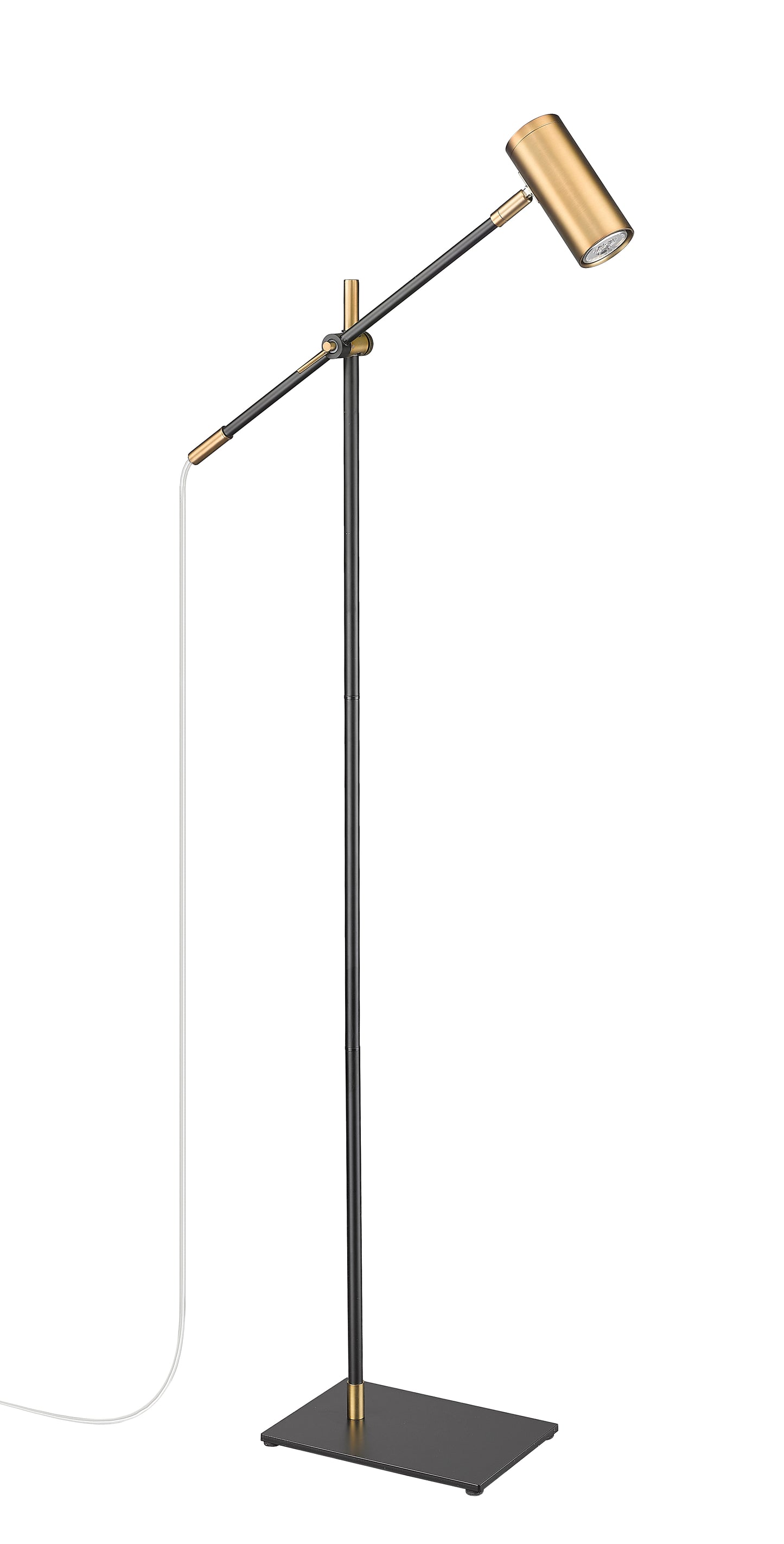 814FL-MB-OBR - Calumet 1 Light Floor 48" Lamp - Matte Black / Olde Brass
