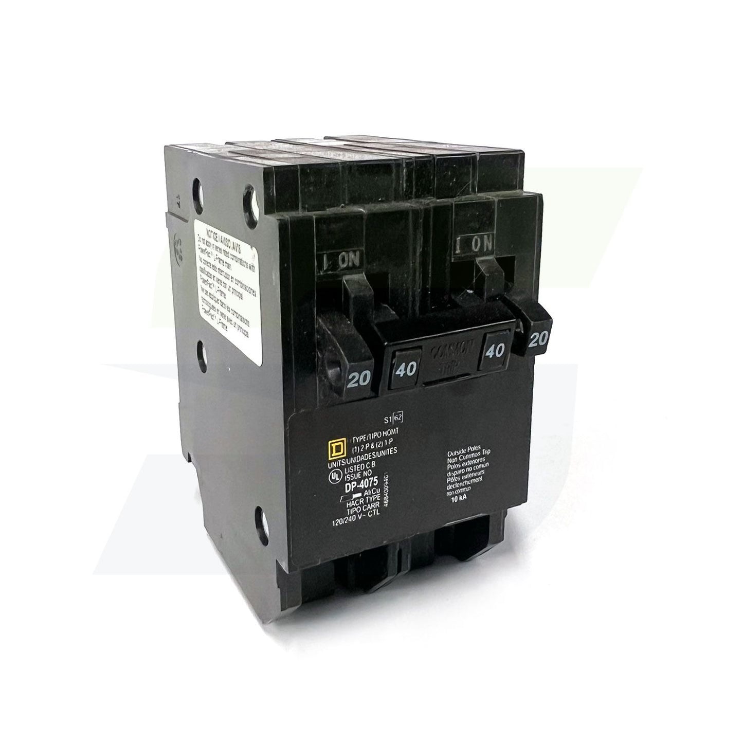 HOMT2020240 - 3-Pole Quad Tandem Plug-In Circuit Breaker - 120/240V, 2x20A & 1x40A