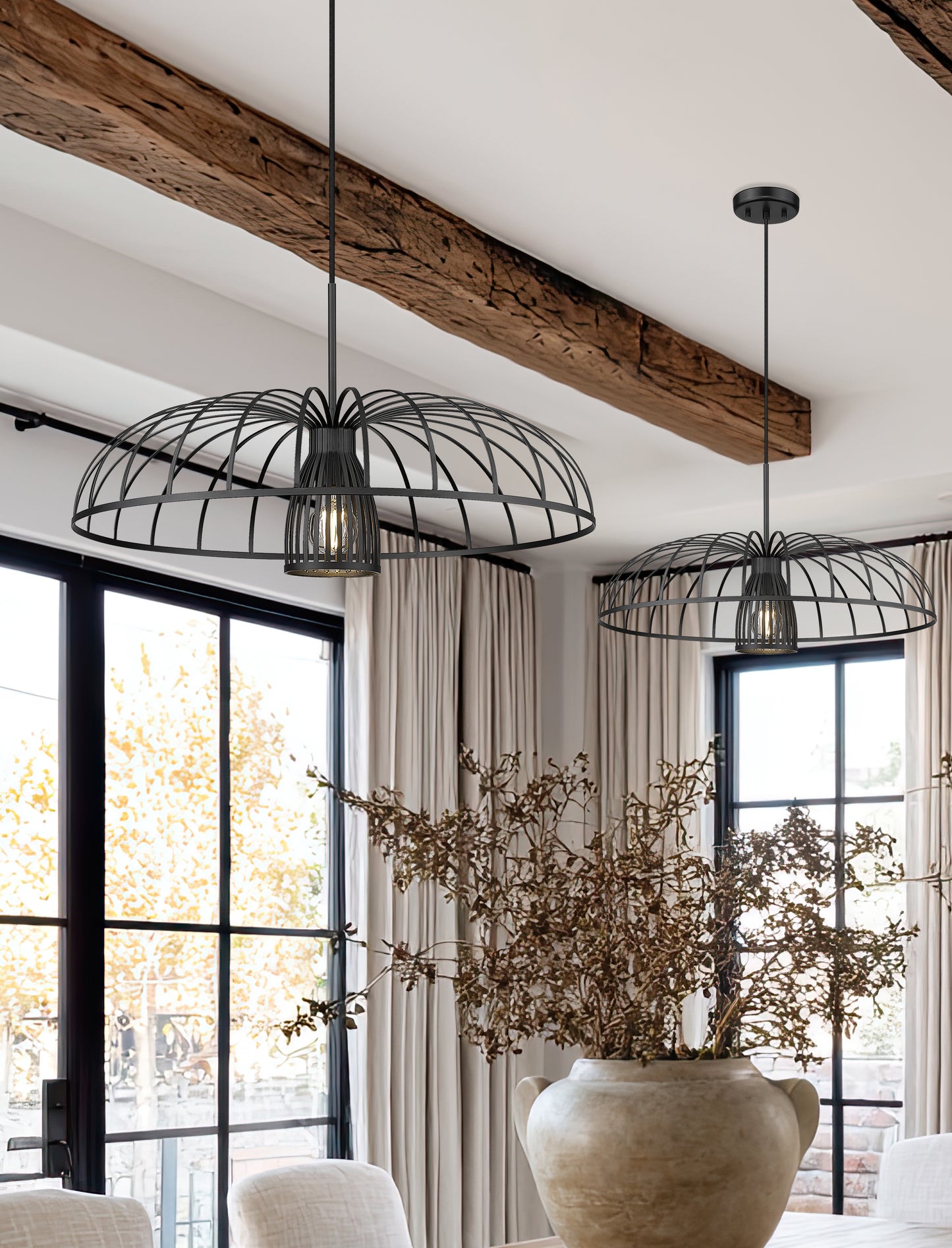 623P24-MB - Valencia 1 Light 24" Pendant - Matte Black