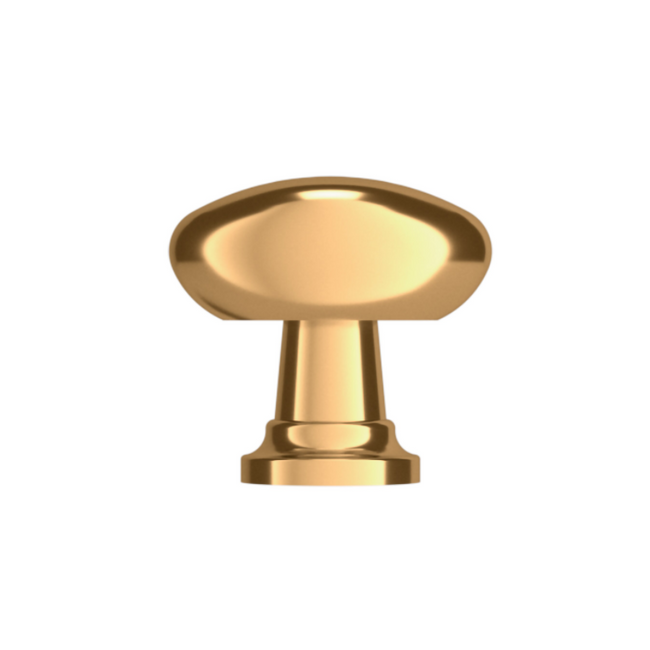 4910003 - 1 1/8" Oval Knob - Polished Brass