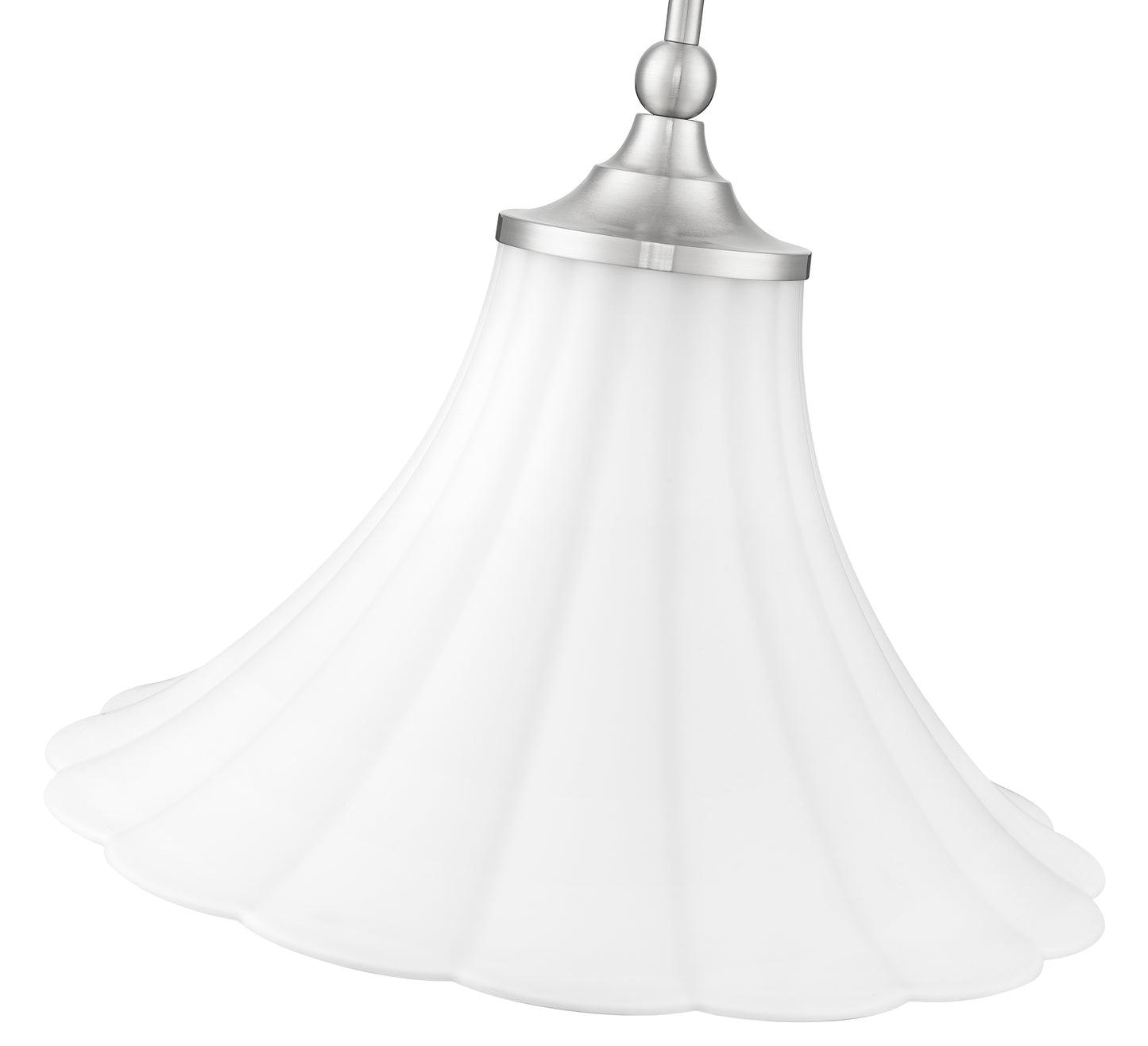 1958P16-BN - Fleur 1 Light 16" Pendant - Brushed Nickel