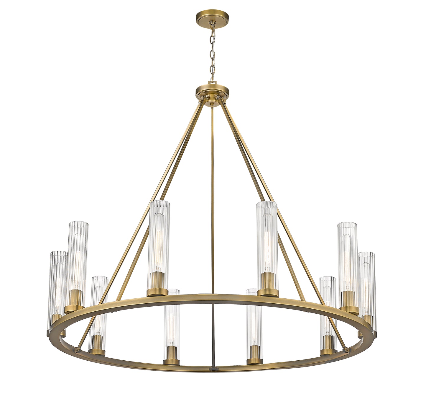 3031-10RB - Beau 10 Light 46" Chandelier - Rubbed Brass