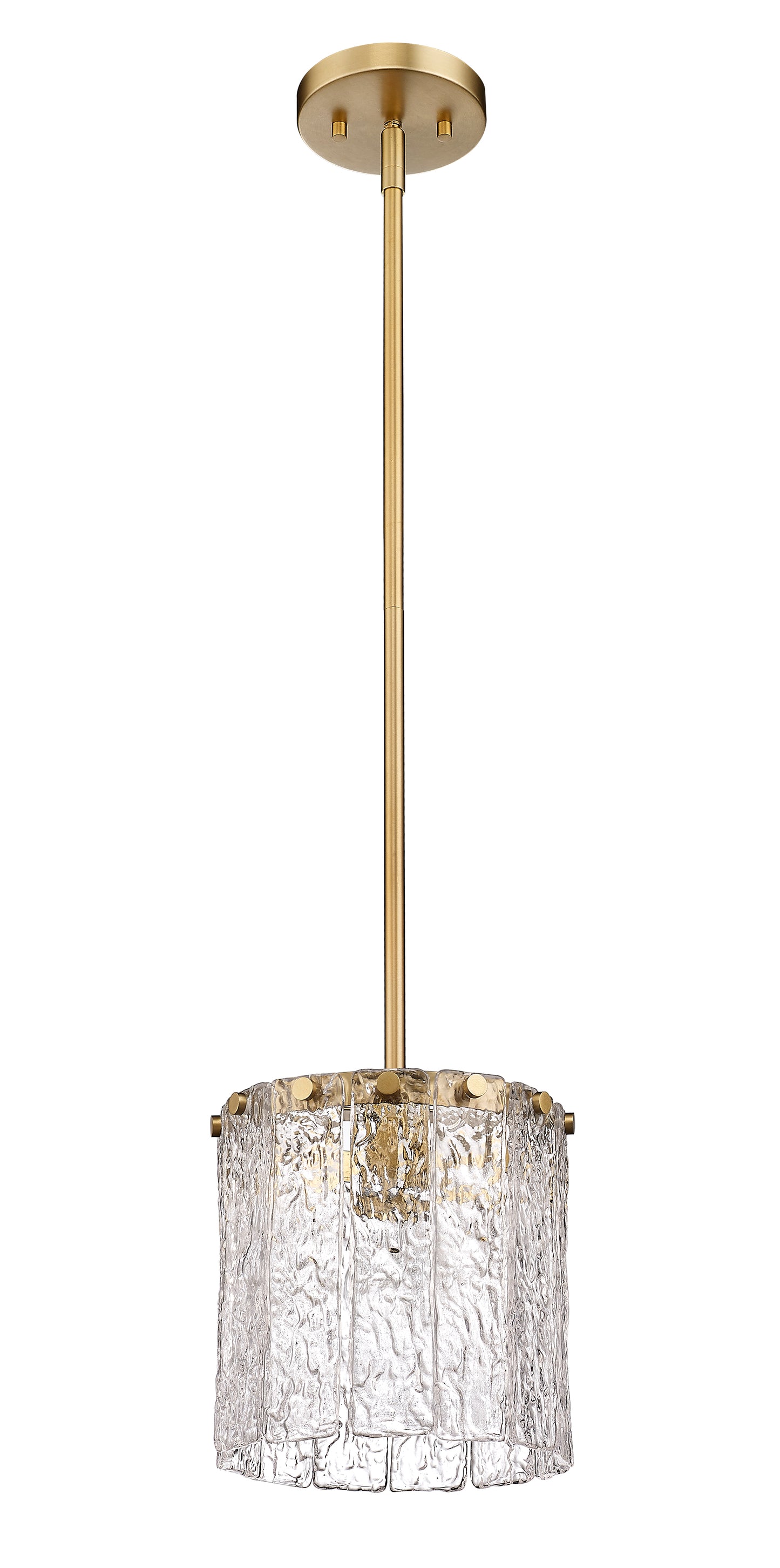1943P8-MGLD - Glacier 1 Light 8" Pendant - Modern Gold