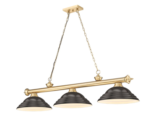 2306-3HBR-SBRZ - Cordon 3 Light 58" Billiard - Heritage Brass