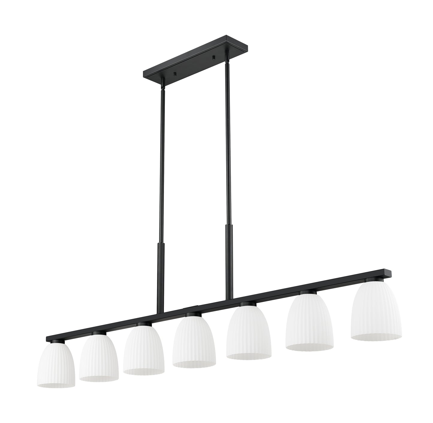 7518-7L-MB - Naya 7 Light Linear 64" Chandelier - Matte Black