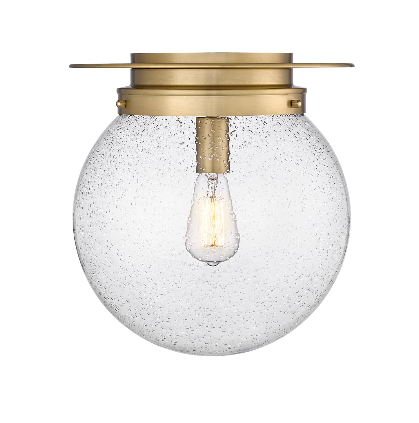 7506F13-HBR - Calhoun 1 Light Flush 13" Mount - Heritage Brass