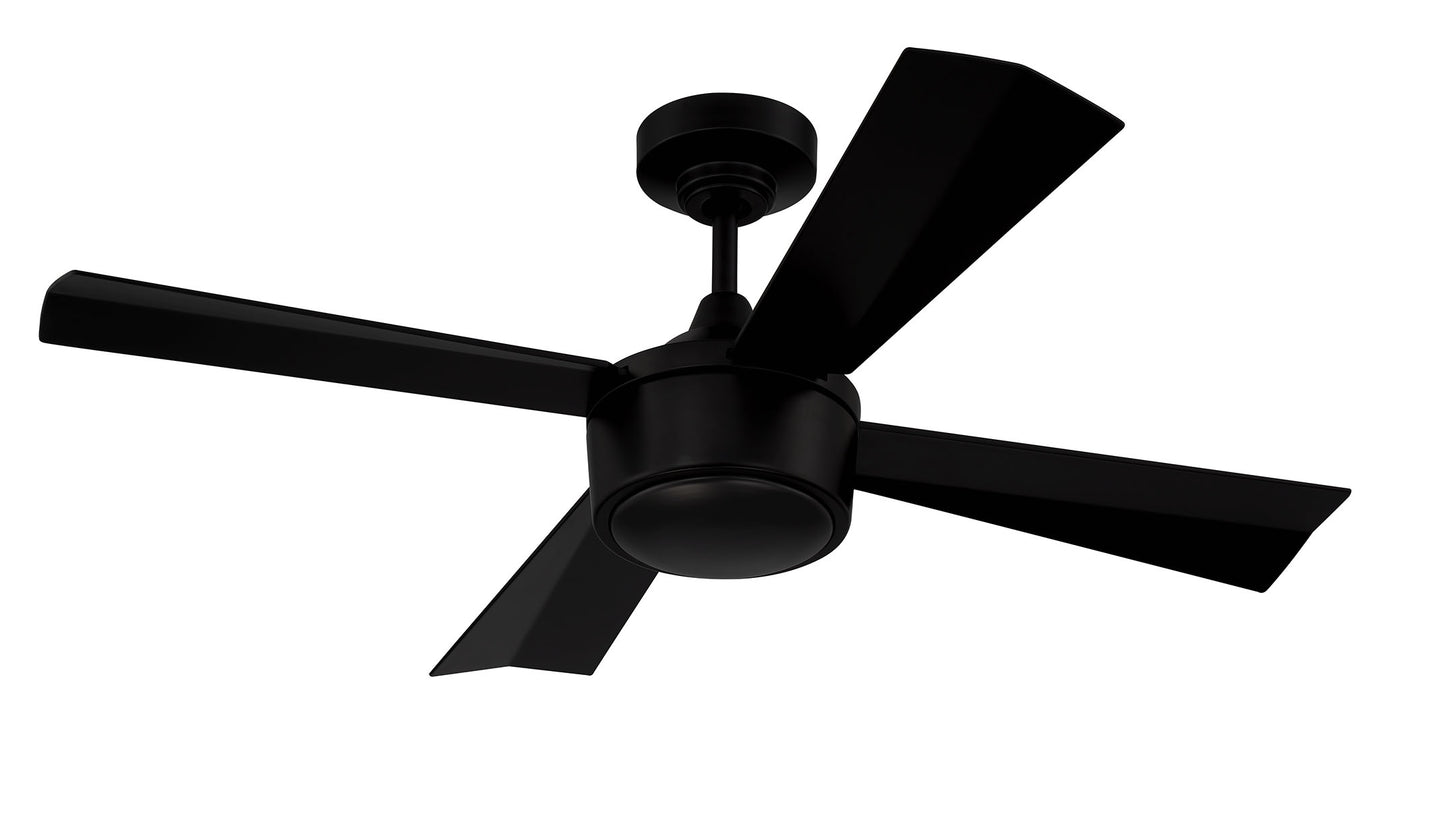 THO42FB4 - Theo Indoor/Outdoor 42" 4 Blade Indoor Outdoor Ceiling Fan with Light Kit - Flat Black