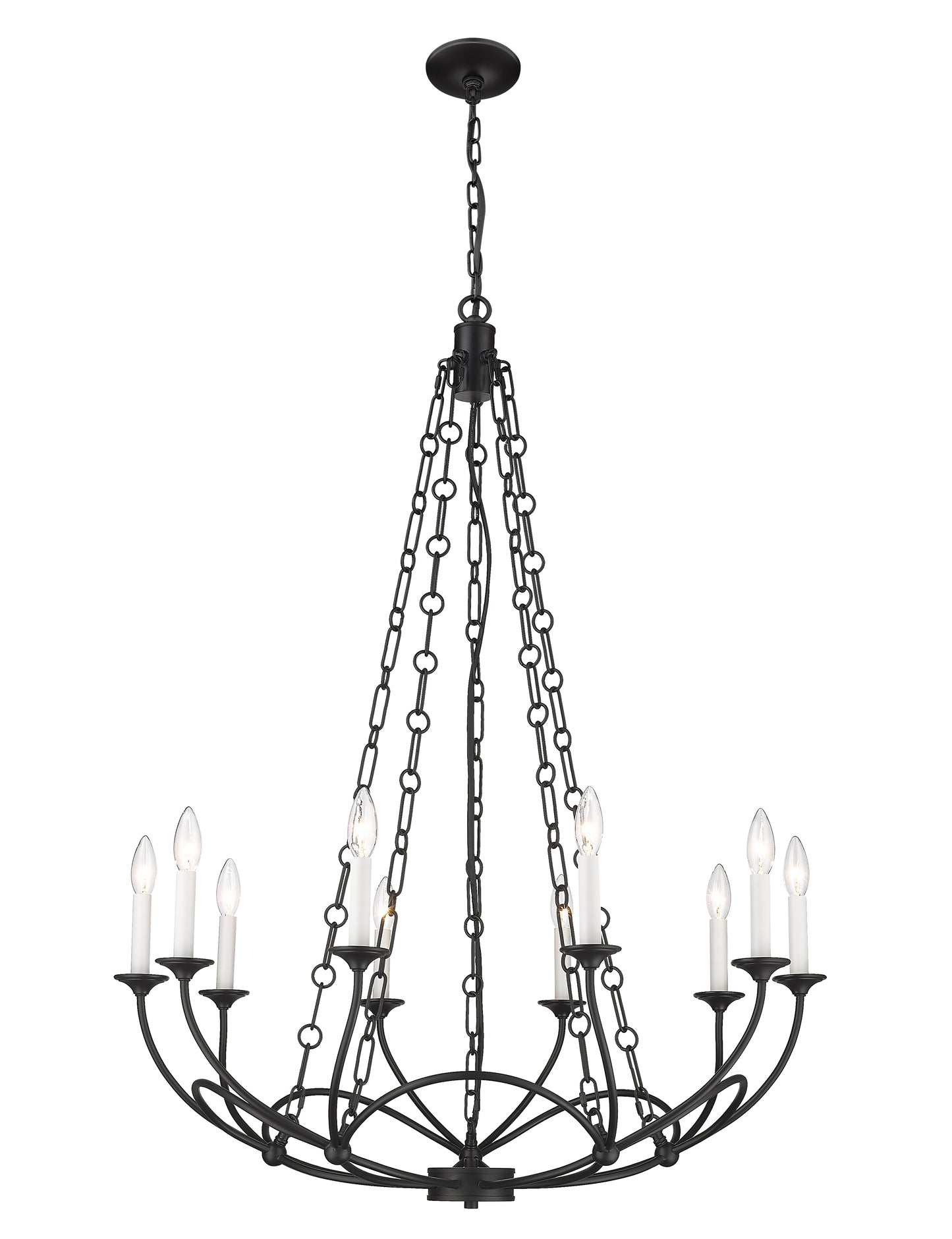 3500-10MB - Arabella 10 Light 33" Chandelier - Matte Black