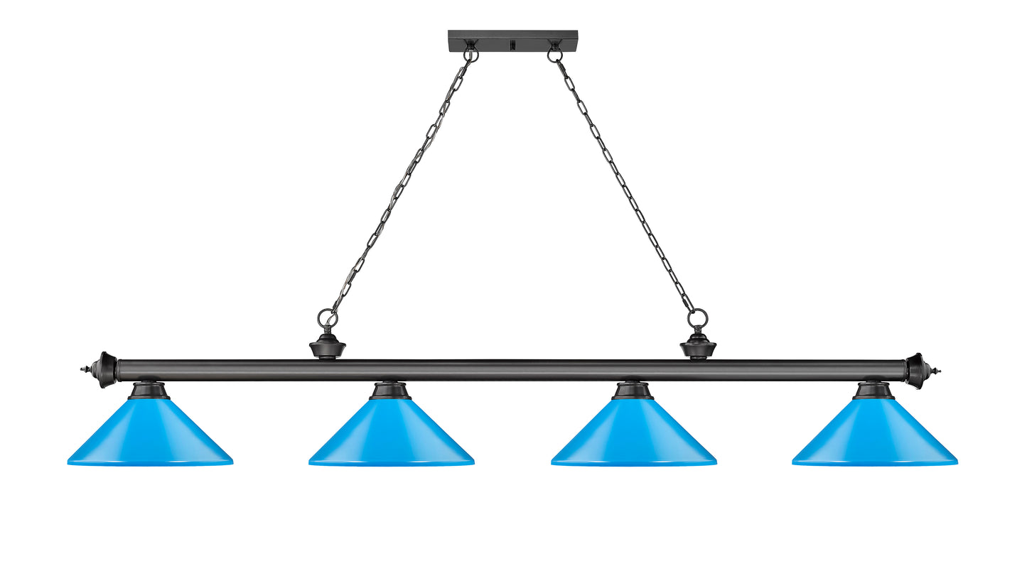 2306-4BP-MEB - Cordon 4 Light 82" Billiard - Bronze Plate