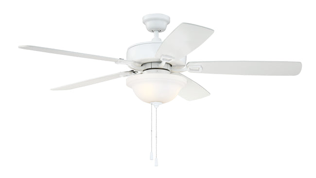 TCE52W5C1-C - Twist N Click 1 Light 52" 5 Blade Ceiling Fan with Light Kit - White