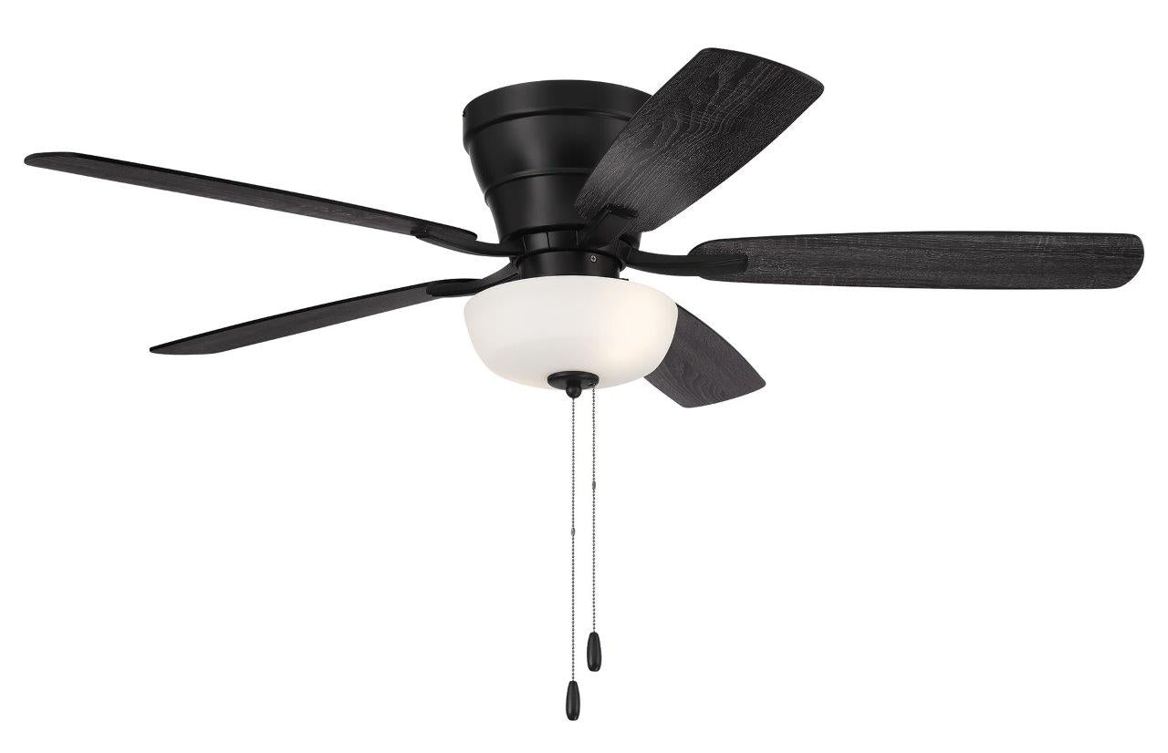 WHL52FB5C1 - Wheeler 52 2-Light Bowl 52" 5 Blade Ceiling Fan with Light Kit - Flat Black