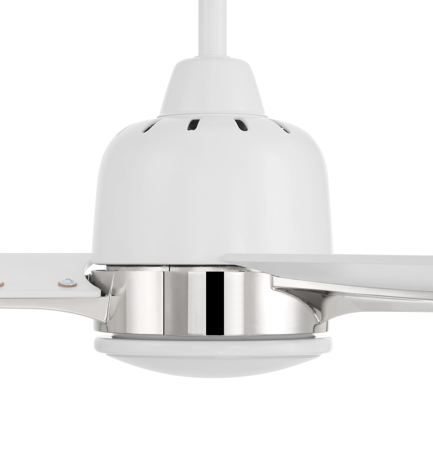 FUL52WPLN3 - Fuller 52" 3 Blade Ceiling Fan with Light Kit - White / Polished Nickel