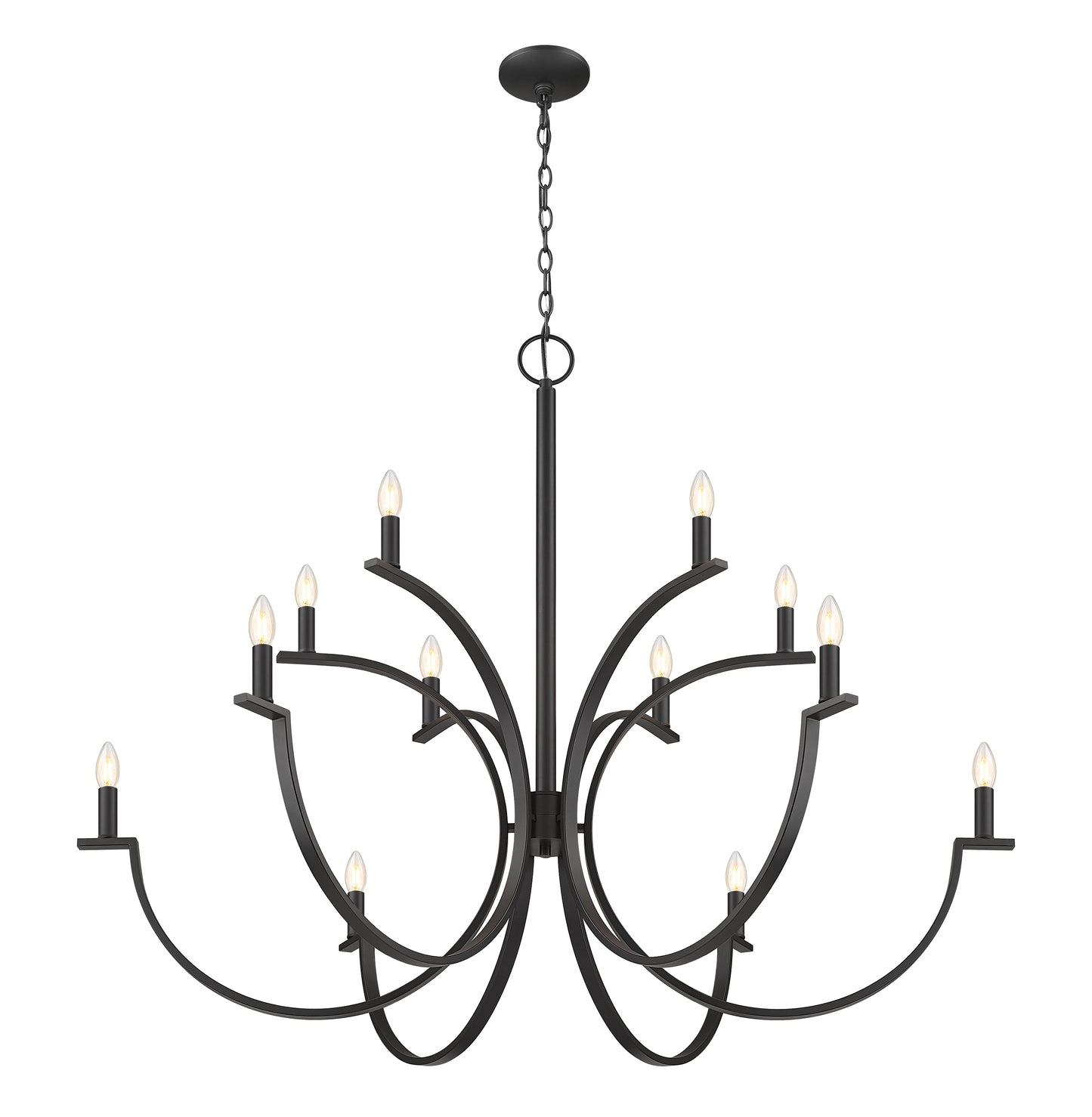 2016-12MB - Cordelia 12 Light 48" Chandelier - Matte Black