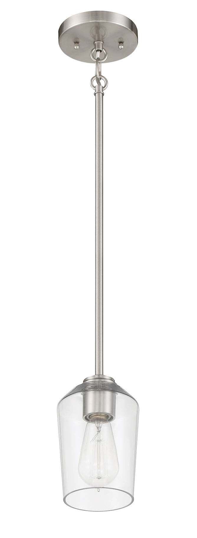 56191-BNK - Shayna 1 Light 5.13" Wide Mini Pendant - Brushed Nickel