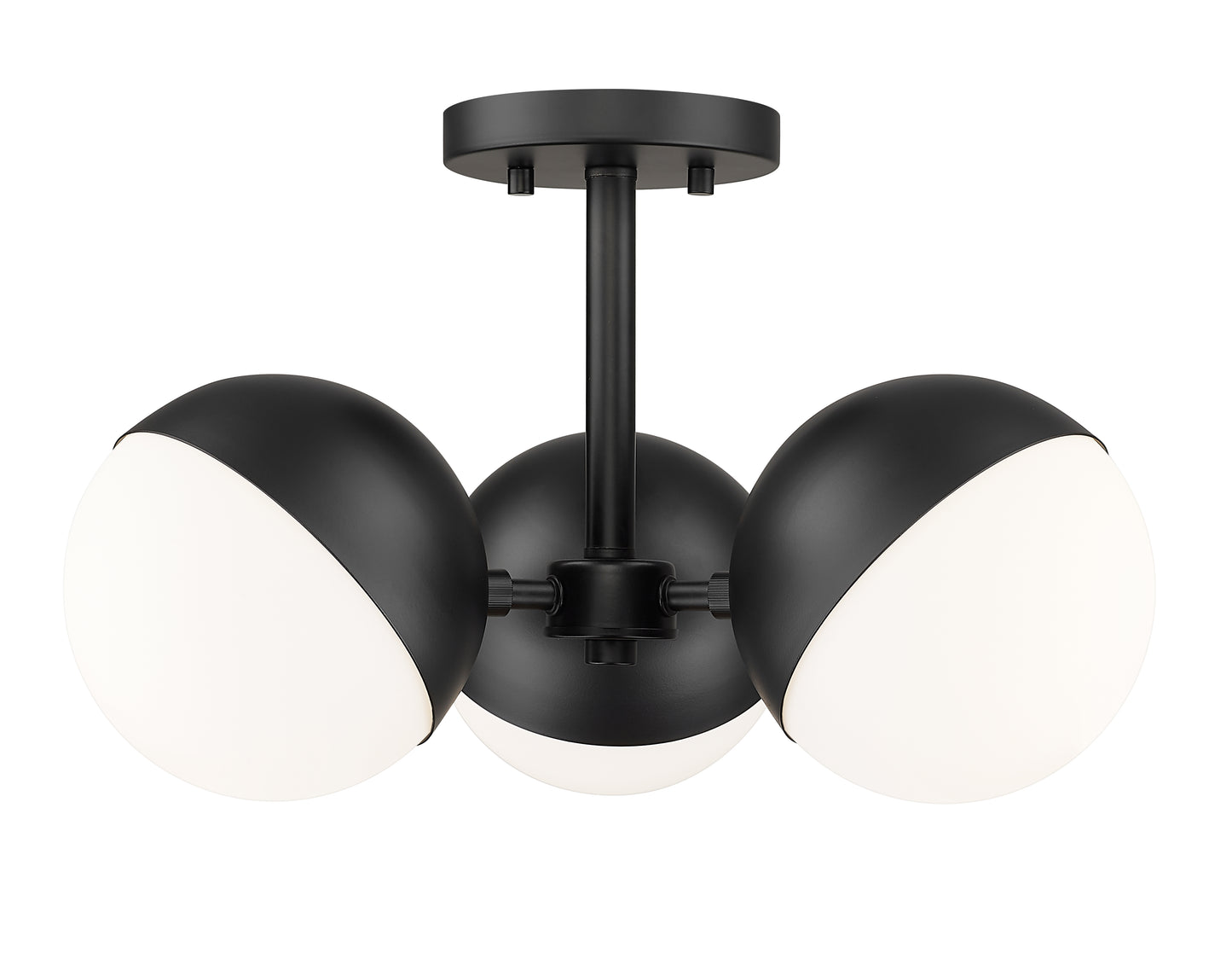 7517-3SF-MB - Realm Sphere 3 Light Semi Flush 17" Mount - Matte Black