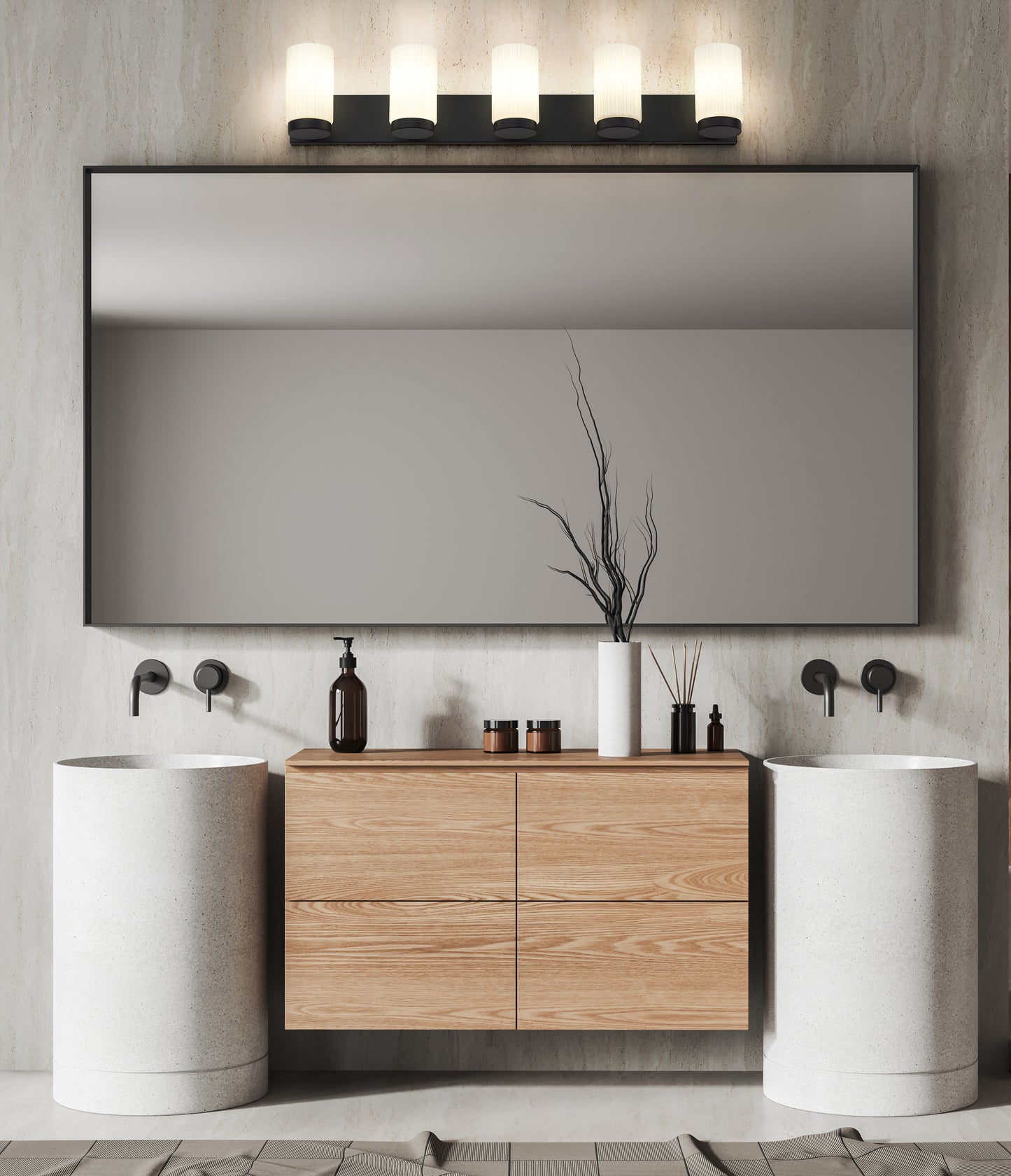 746-5V-MB - Burk 5 Light 38" Vanity - Matte Black