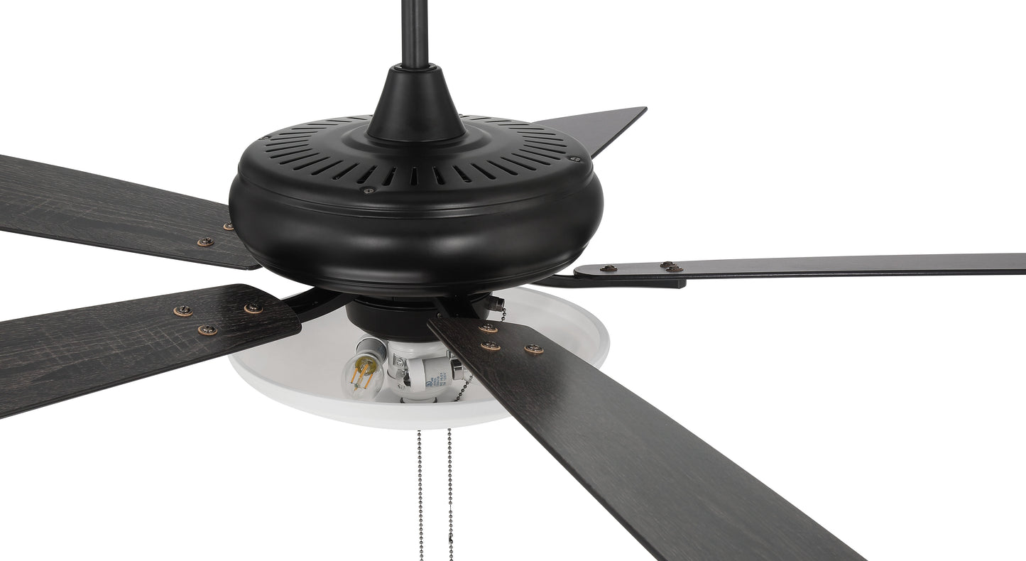 ECF111FB5-FBGW - Eos 3 Light Bowl 52" 5 Blade Ceiling Fan with Light Kit - Flat Black