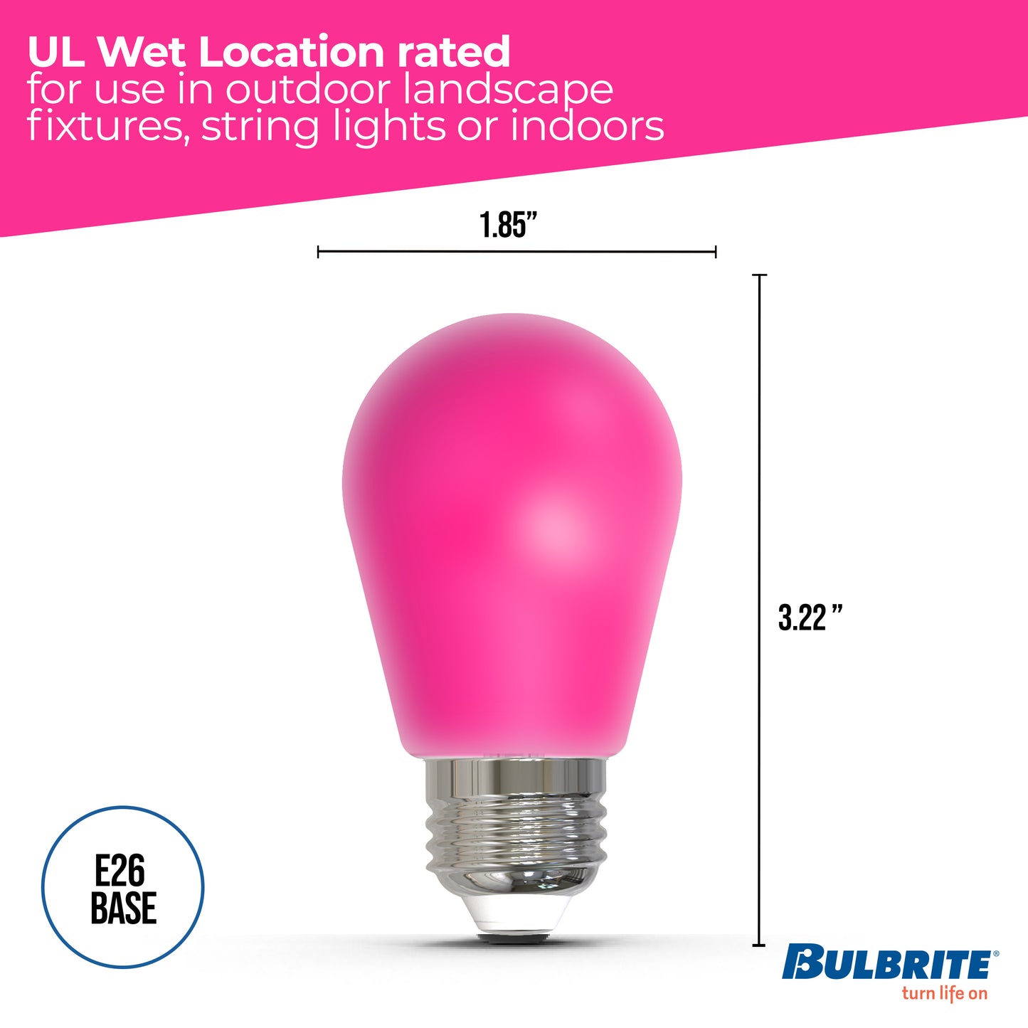 776155 - Filaments Dimmable Ceramic Pink S14 LED Light Bulb - 2.5 Watt - 10 Pack