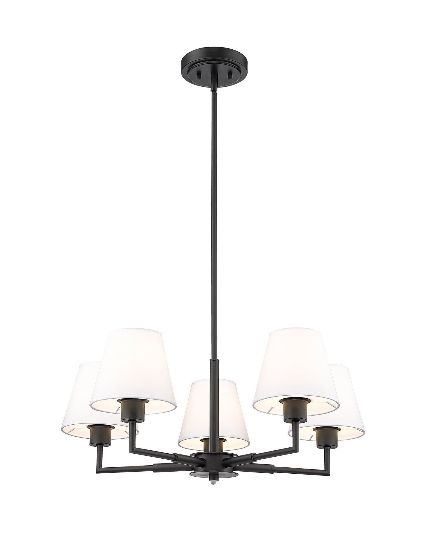 744-26R-MB - Leila 5 Light 26" Chandelier - Matte Black