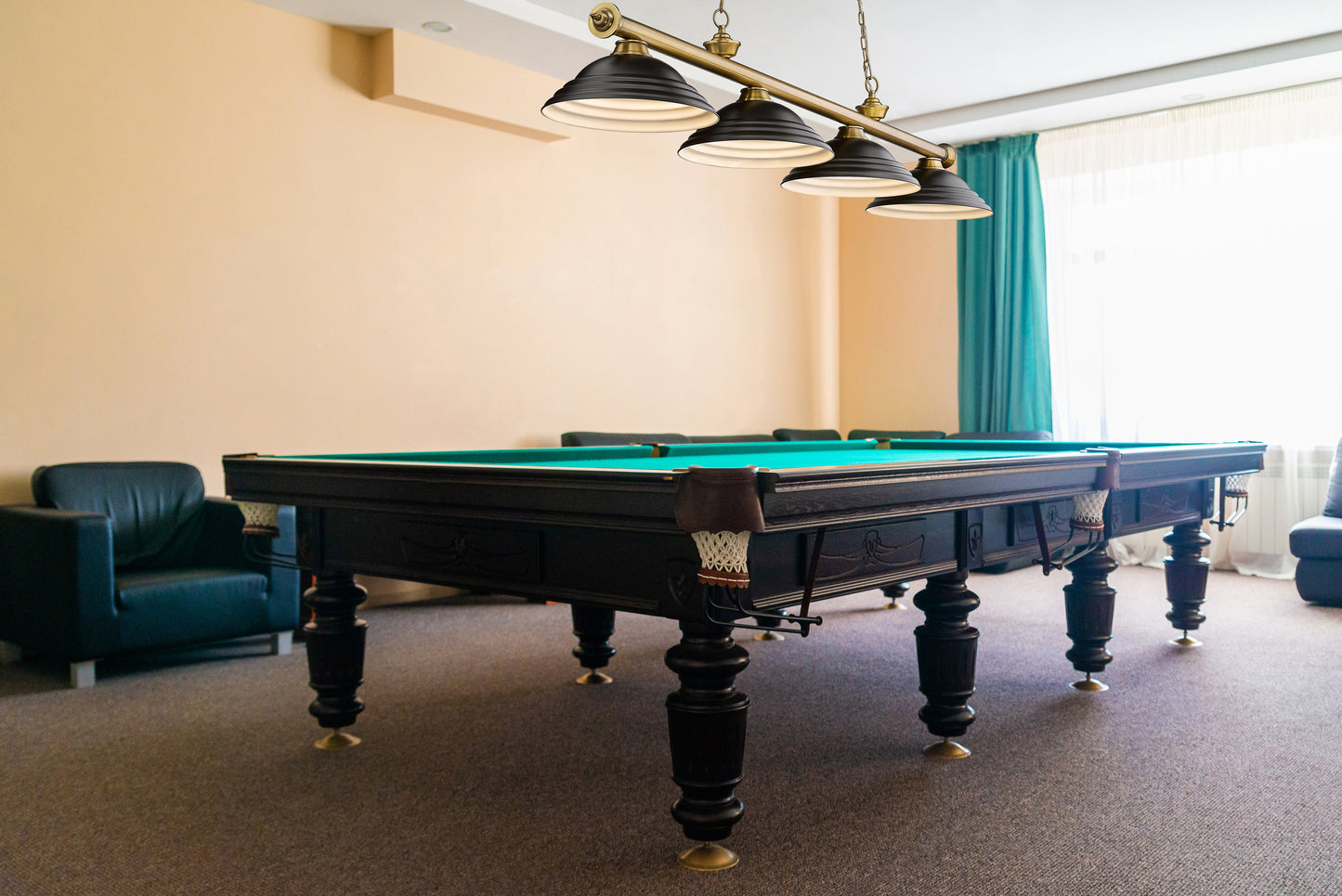 2306-4RB-SMB - Cordon 4 Light 82" Billiard - Rubbed Brass