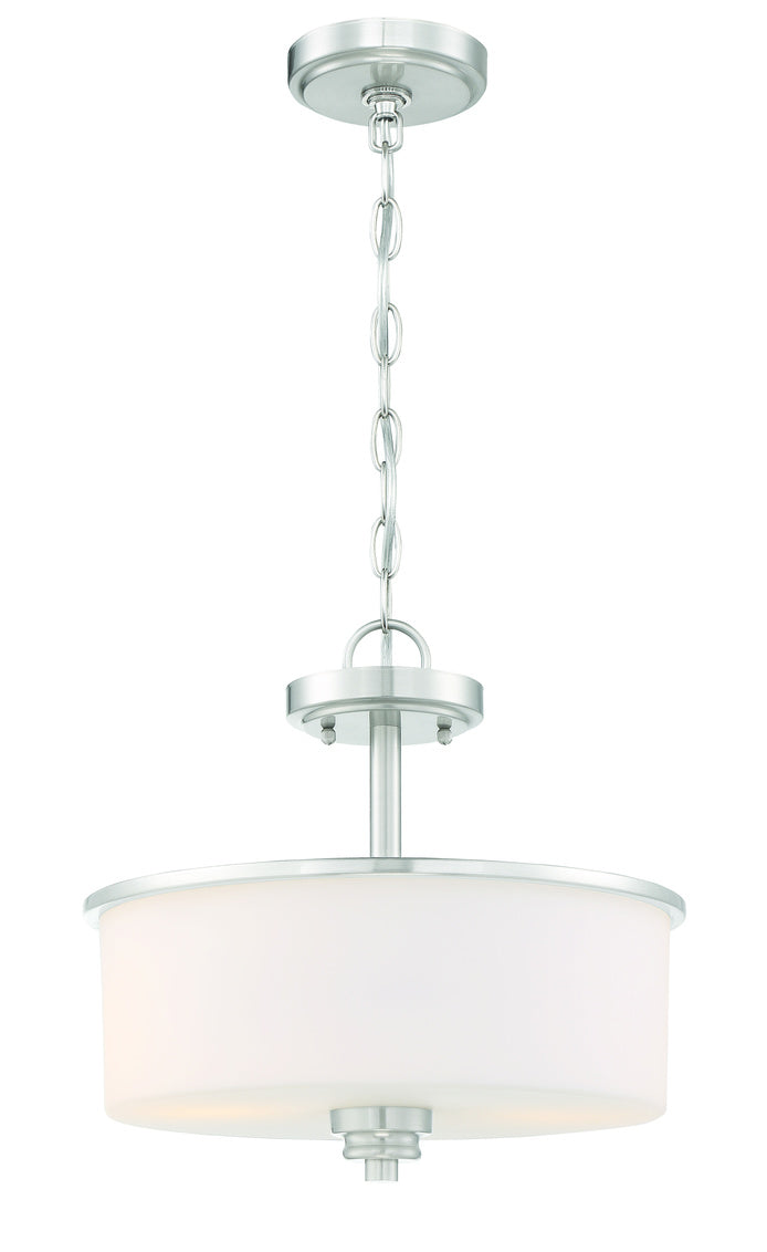 50552-BNK-WG - Bolden 2 Light 15" High Semi Flush Mount - Brushed Nickel