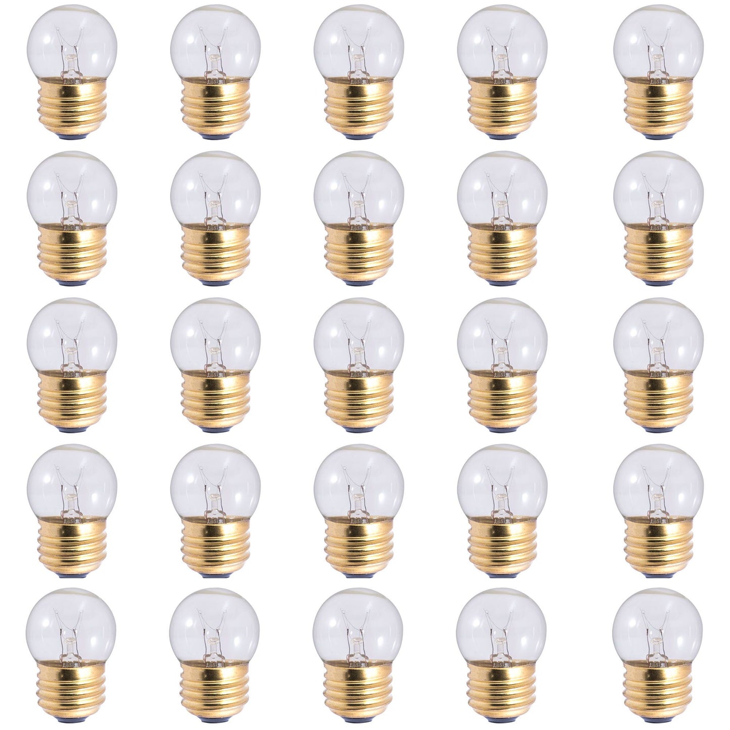 702107 - Dimmable Clear S11 Incandescent Light Bulb - 7.5 Watt - 2700K - 25 Pack