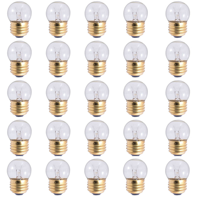 702107 - Dimmable Clear S11 Incandescent Light Bulb - 7.5 Watt - 2700K - 25 Pack