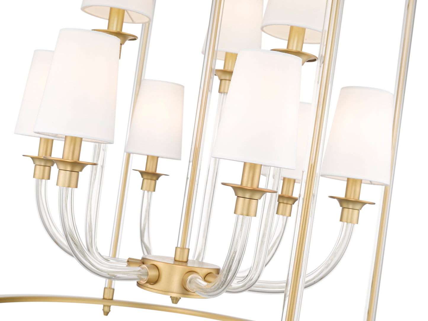 1950-9C-RB - Katerina 9 Light 28" Chandelier - Rubbed Brass