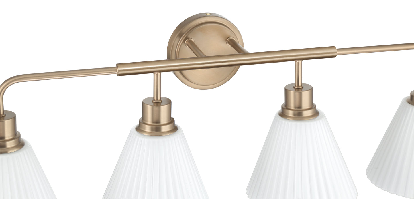 62304-CPZ - Pleated II 4 Light 34" Wide Vanity Light - Premium Bronze