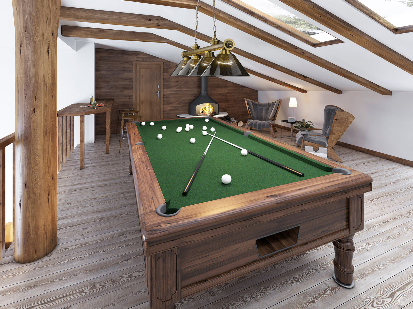 2306-4RB-ARS - Cordon 4 Light 81" Billiard - Rubbed Brass