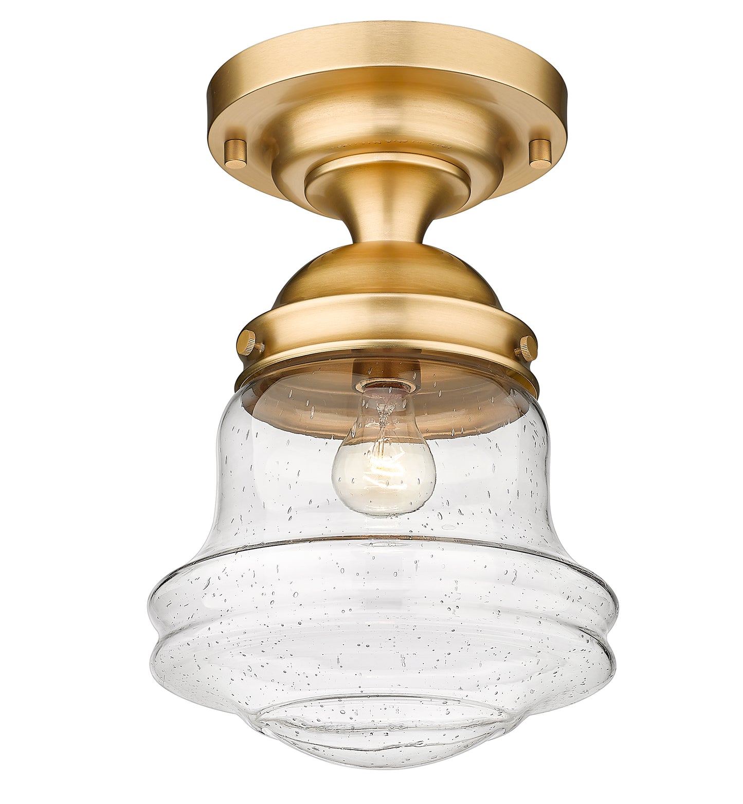 736F10-HBR - Vaughn 1 Light Flush 10" Mount - Heritage Brass