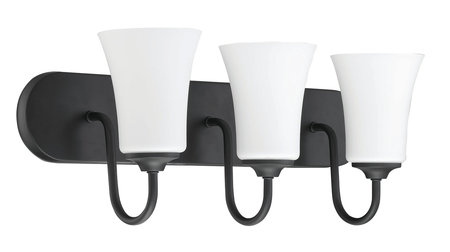 50403-FB-WG - Gwyneth 3 Light 24" Wide Vanity Light - Flat Black