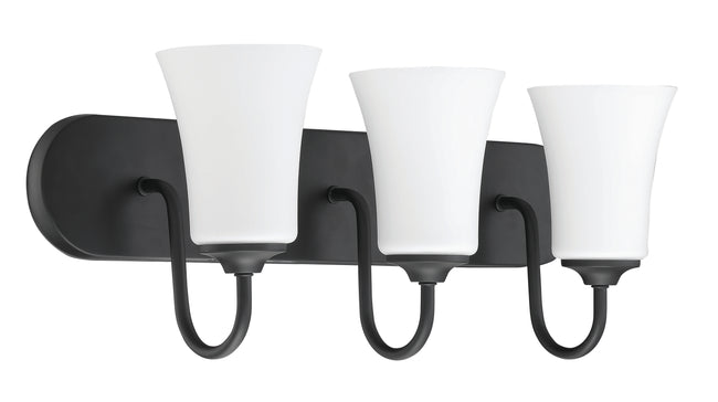 50403-FB-WG - Gwyneth 3 Light 24" Wide Vanity Light - Flat Black