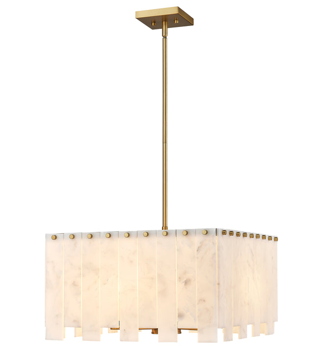 345P20-RB - Viviana 8 Light 20" Chandelier - Rubbed Brass