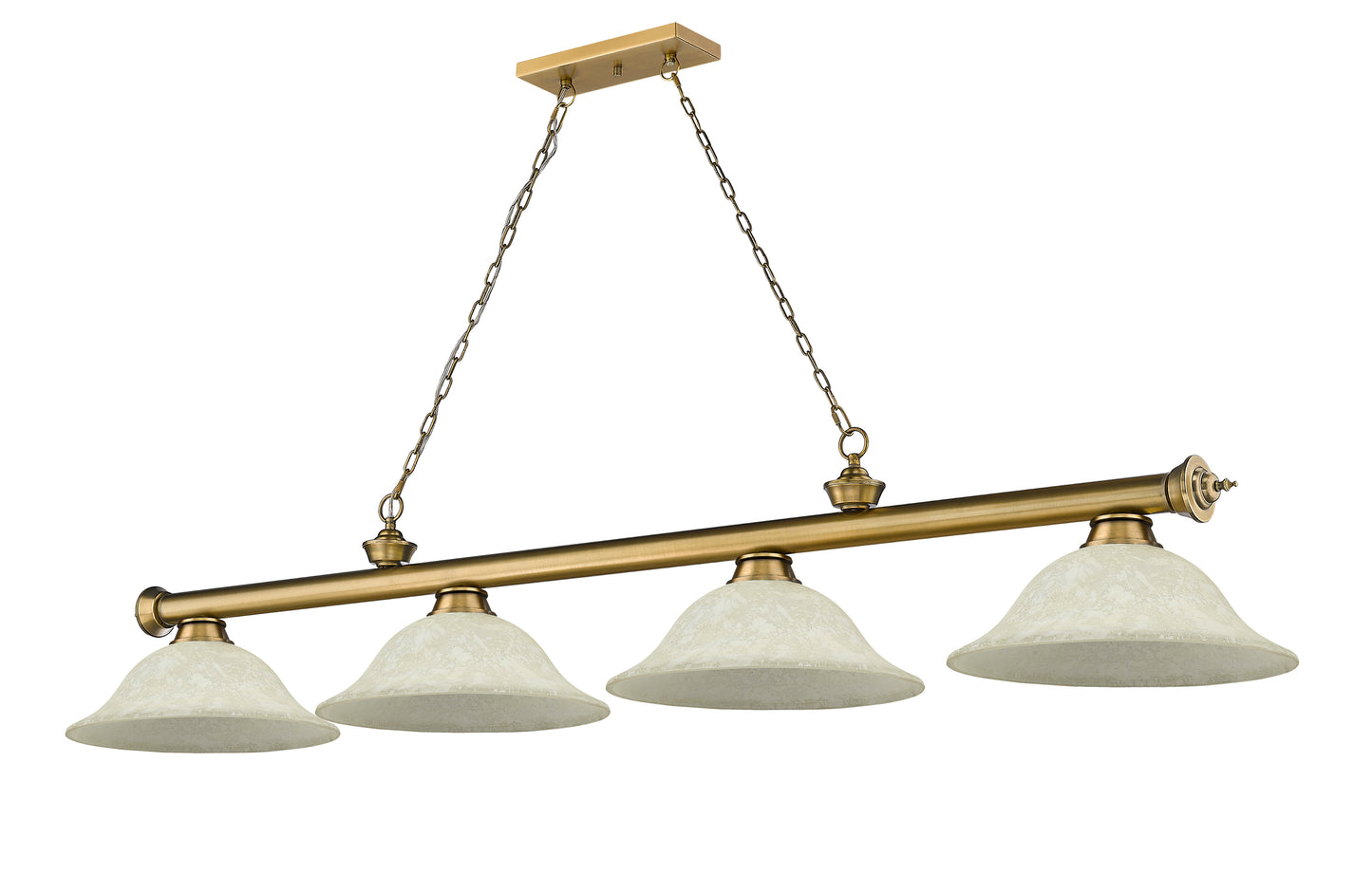 2306-4RB-GM16 - Cordon 4 Light 82" Billiard - Rubbed Brass