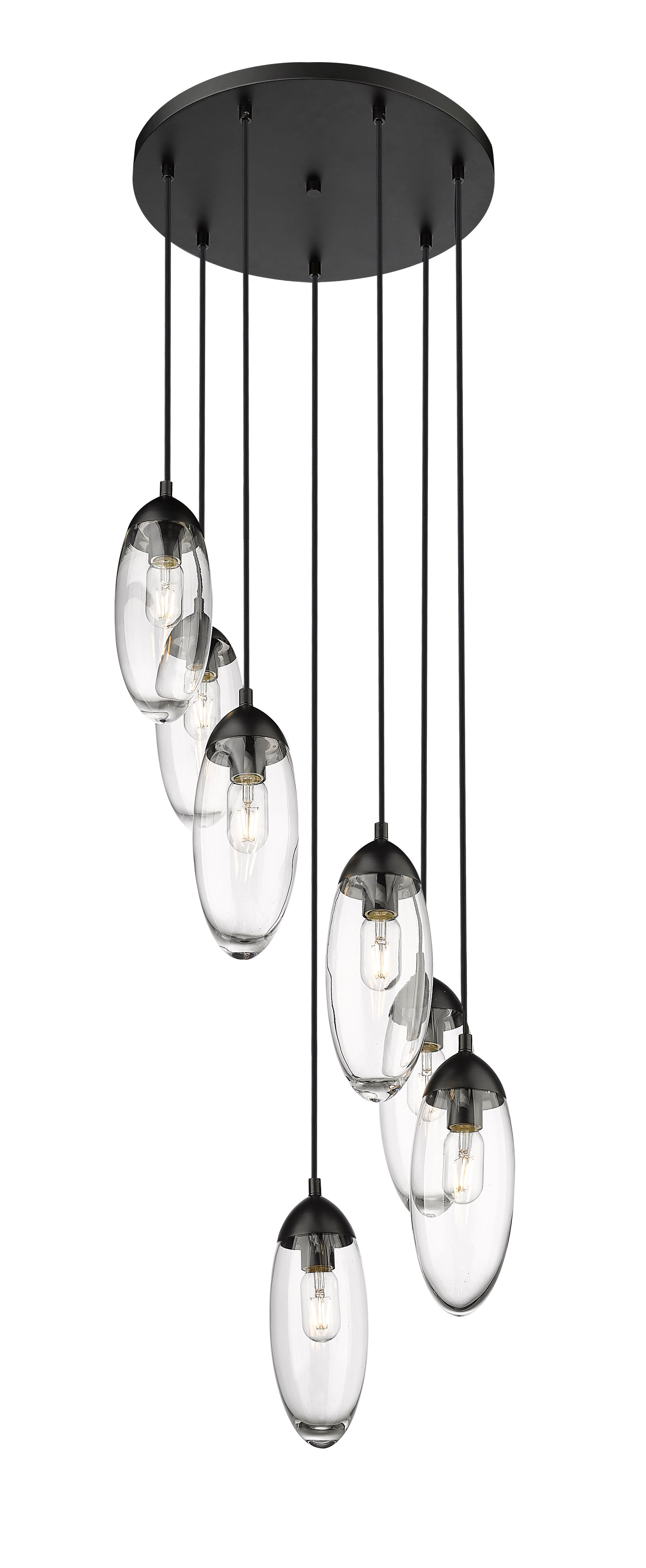 651P-7R-MB - Arden 7 Light 18" Chandelier - Matte Black