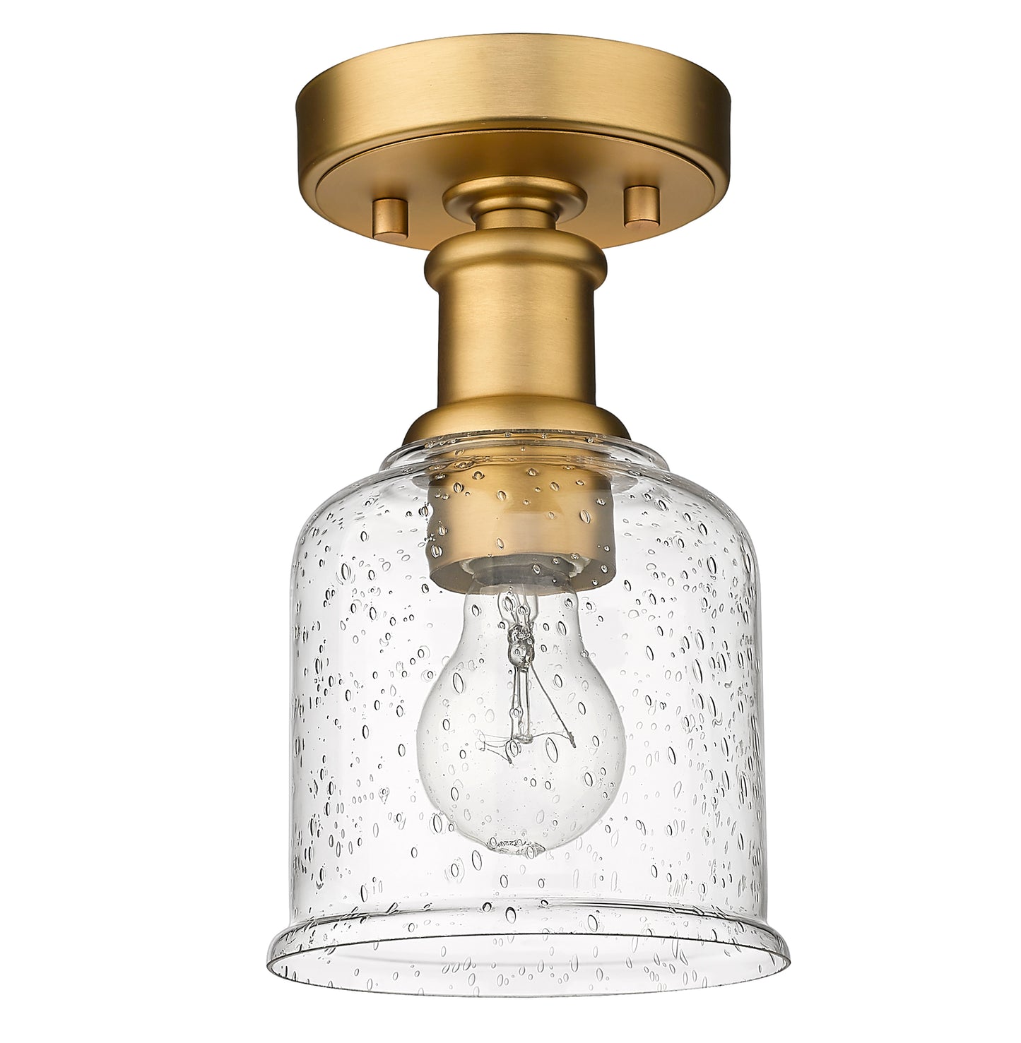 734F1-HBR - Bryant 1 Light Flush 6" Mount - Heritage Brass