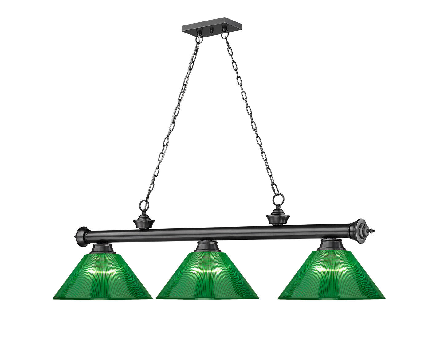 2306-3BP-ARG - Cordon 3 Light 57" Billiard - Bronze Plate