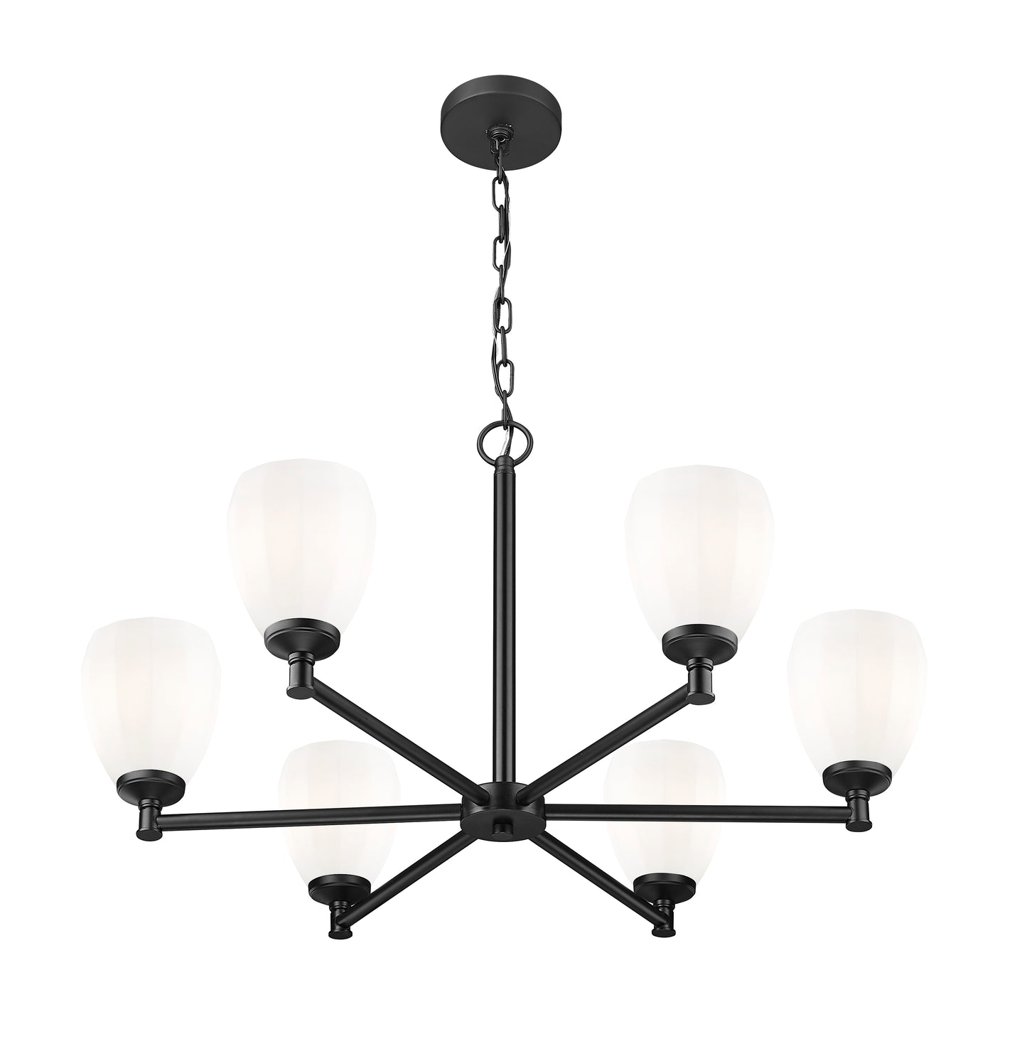 7004-6MB - Oren 6 Light 32" Chandelier - Matte Black