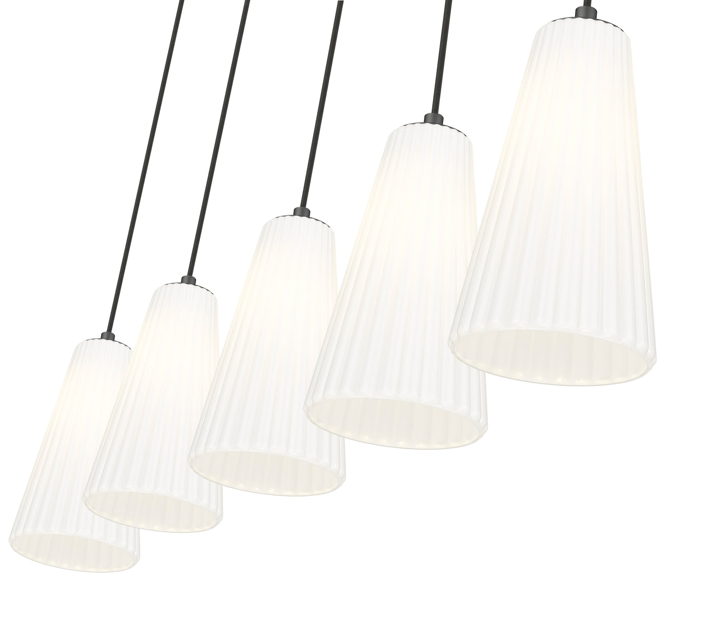 3043P6-5L-MB - Farrell 5 Light Linear 42" Chandelier - Matte Black