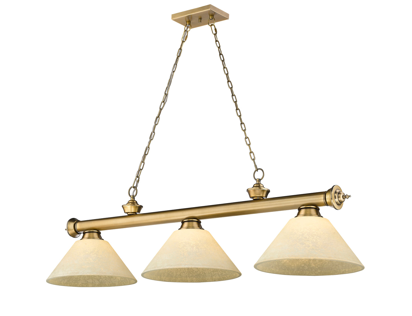 2306-3RB-AGM14 - Cordon 3 Light 57" Billiard - Rubbed Brass