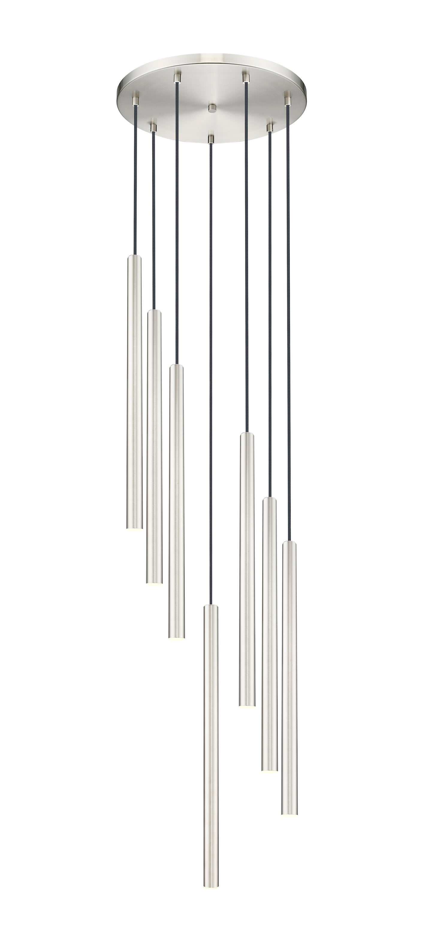 919MP24-7R-BN-LED - Forest 7 Light 18" Chandelier - Brushed Nickel